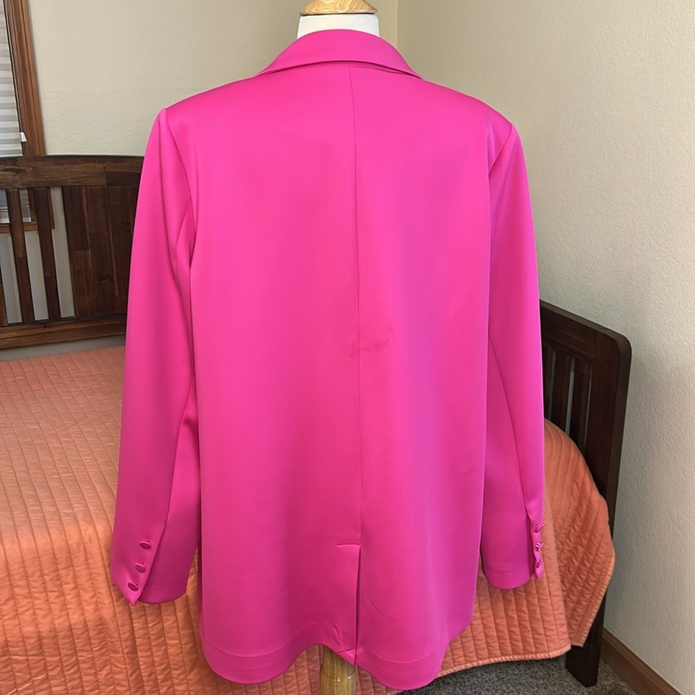 Good American Scuba 2.0 Fuchsia Bright Pink Blazer size 5 or 2XL - Picture 3 of 16